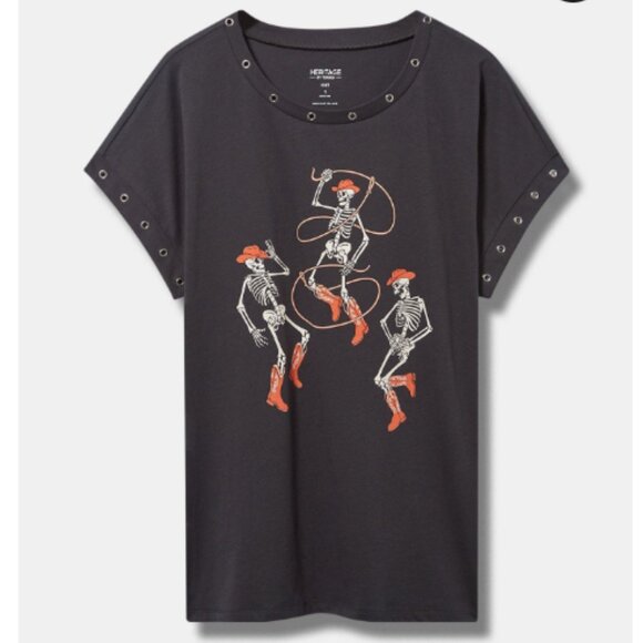 torrid Tops - Large - TORRID Cowboy Skeletons Heritage Jersey Dolman T-Shirt NEW